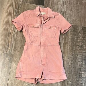 Madewell Pink Denim Short Sleeve Romper Size XS